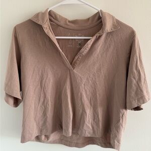 Joie Organic Cotton v-neck crop shirt Small